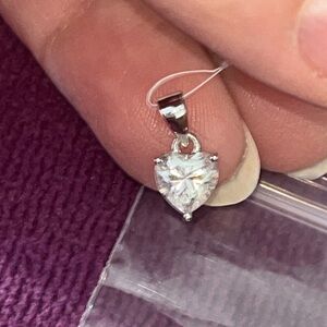 NEW Moissanite 0.8 carat Heart Pendant Necklace